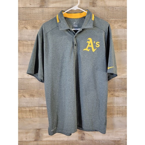 NIKE Oakland A's Dri Fit Polo Casual shirt MLB Oakland A's Size MED - Picture 1 of 11